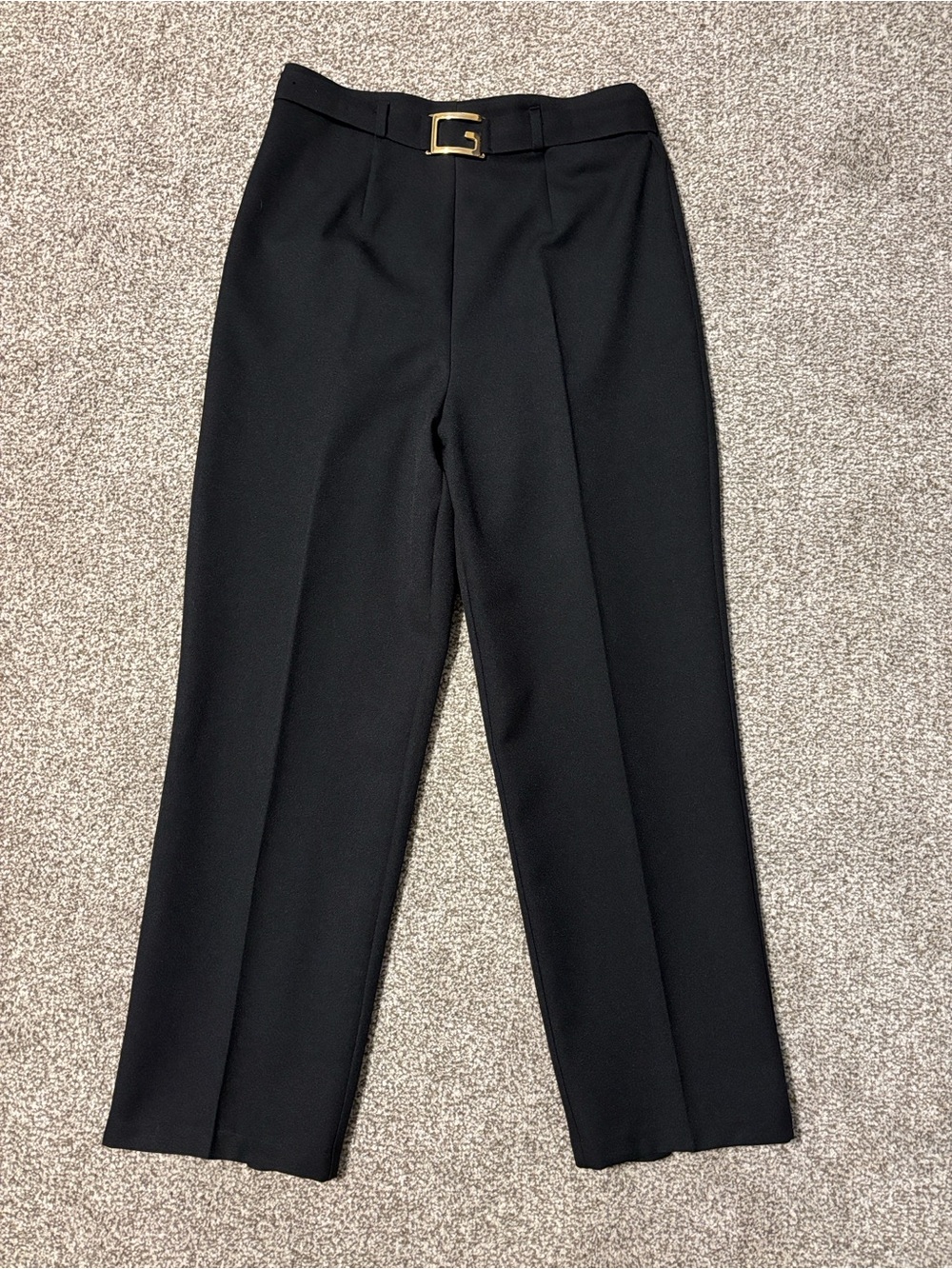Women’s Black Tailored Trousers with Gold Accent